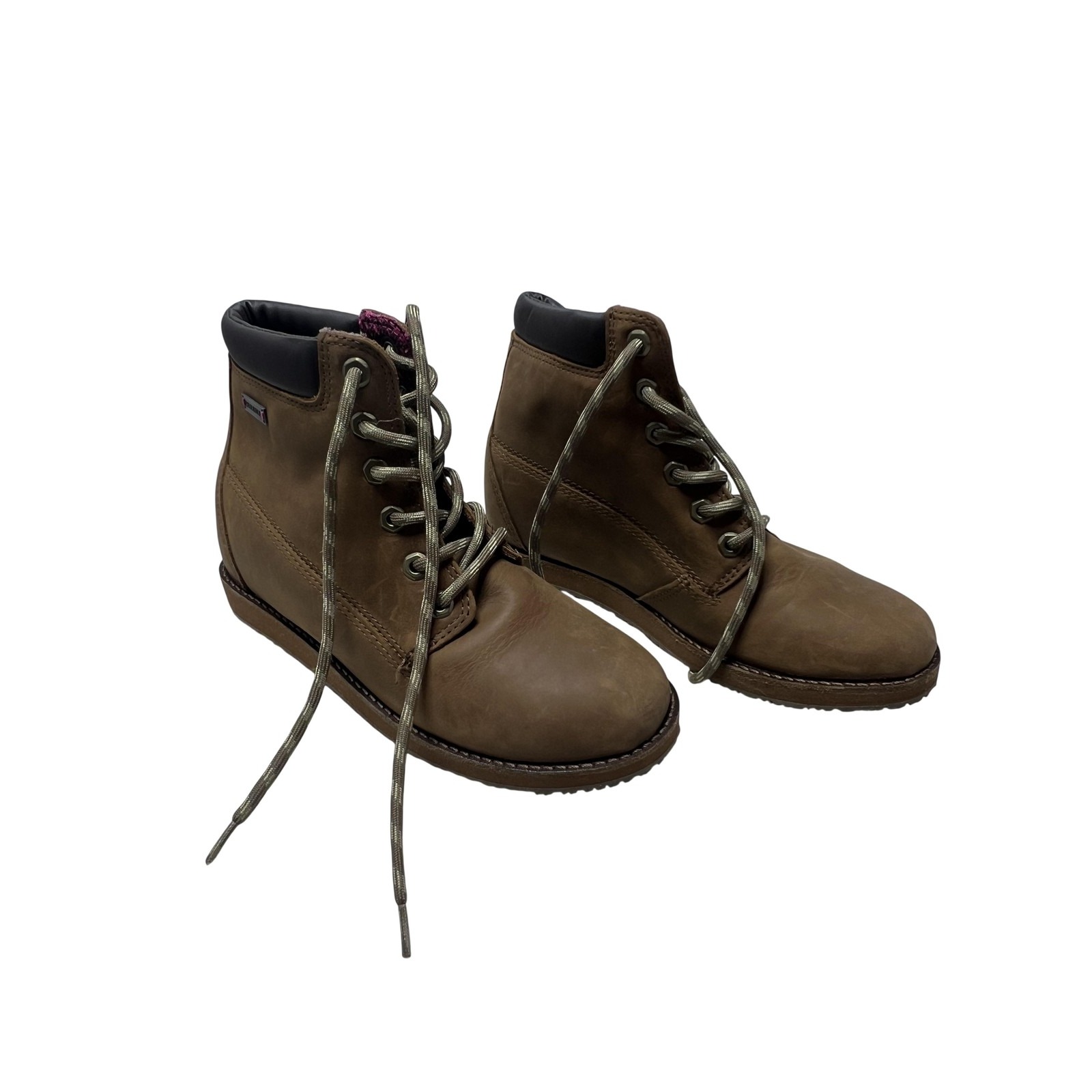 Brahma Combat Work Boots Womens Size 7w Brown Leather Ankle Lace Up Casual
